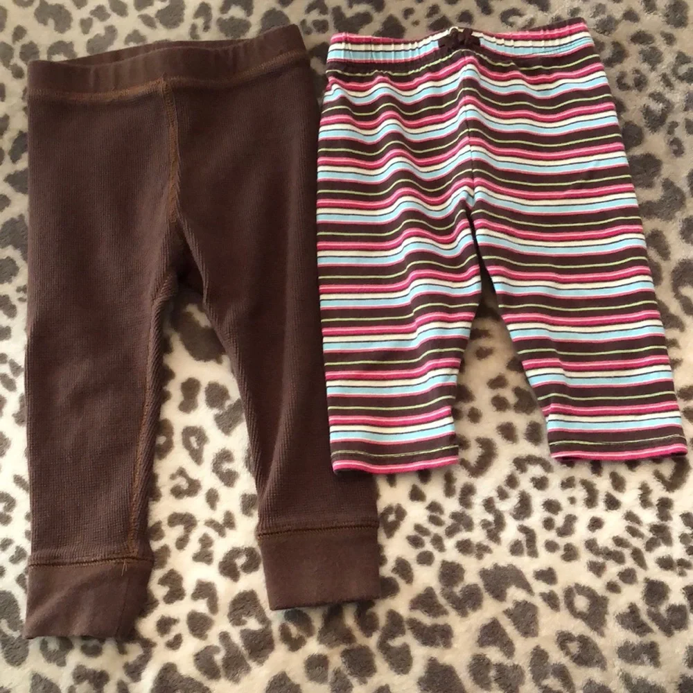 babyGap Playtime Brannan’s  Favorites Leggings Bundle Brown Stripe 18-24 Months